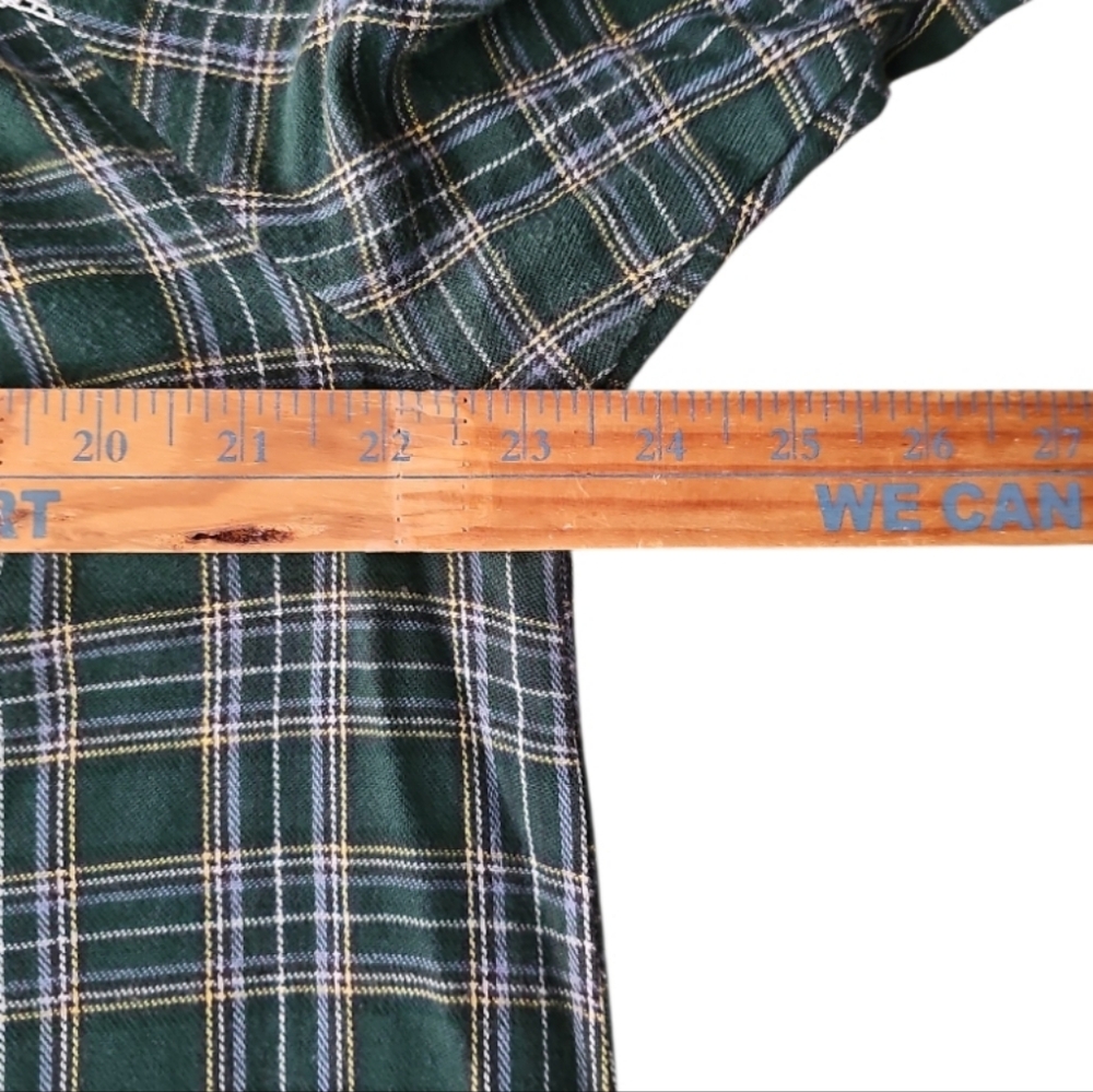 L.L. Bean Style Plaid Cotton Nightgown Green Flannel Cottagecore Sz L Cabin-core - Picture 12 of 12